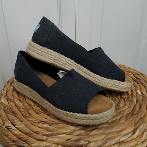 Toms Shoes - Tom's Canvas Espadrille Size 7 Graphite Grey